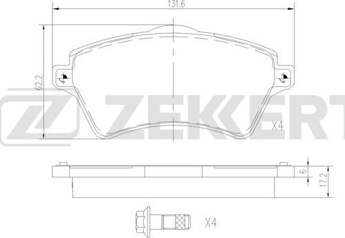 Zekkert BS-2916 - Komplet Pločica, disk-kočnica www.molydon.hr