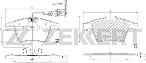 Zekkert BS-2934 - Komplet Pločica, disk-kočnica www.molydon.hr