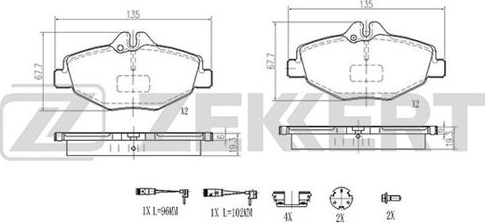 Zekkert BS-2926 - Komplet Pločica, disk-kočnica www.molydon.hr