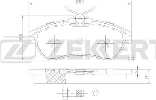 Zekkert BS-2921 - Komplet Pločica, disk-kočnica www.molydon.hr