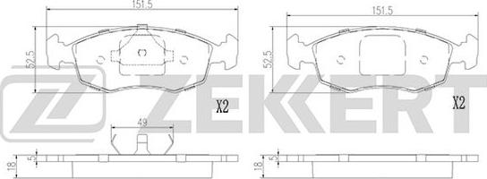 Zekkert BS-2975 - Komplet Pločica, disk-kočnica www.molydon.hr