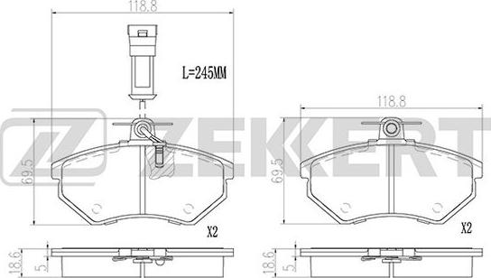 Zekkert BS-2978 - Komplet Pločica, disk-kočnica www.molydon.hr