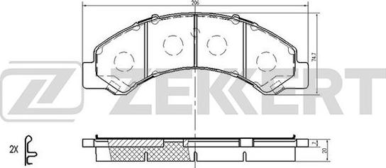 Zekkert BS-2454 - Komplet Pločica, disk-kočnica www.molydon.hr