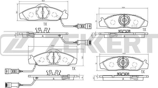 Zekkert BS-2421 - Komplet Pločica, disk-kočnica www.molydon.hr