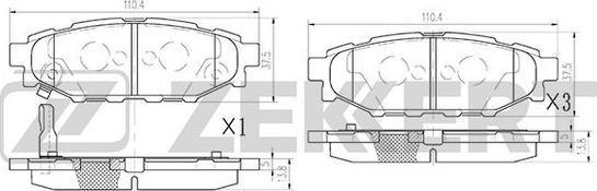 Zekkert BS-2592 - Komplet Pločica, disk-kočnica www.molydon.hr