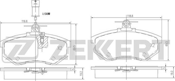 Zekkert BS-2541 - Komplet Pločica, disk-kočnica www.molydon.hr