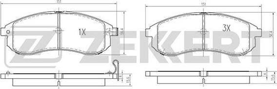 Zekkert BS-2536 - Komplet Pločica, disk-kočnica www.molydon.hr