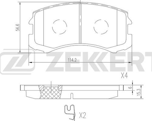 Zekkert BS-2538 - Komplet Pločica, disk-kočnica www.molydon.hr