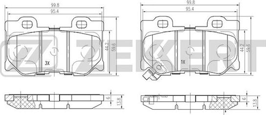 Zekkert BS-2525 - Komplet Pločica, disk-kočnica www.molydon.hr