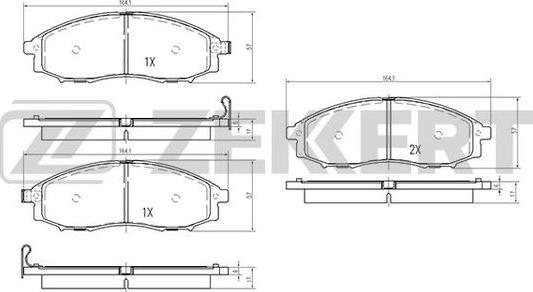 Zekkert BS-2522 - Komplet Pločica, disk-kočnica www.molydon.hr