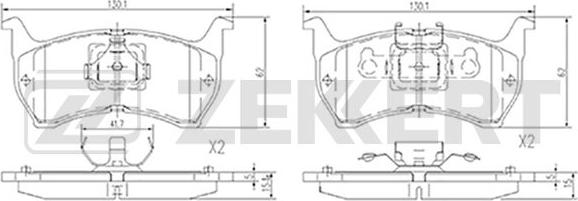 Zekkert BS-2527 - Komplet Pločica, disk-kočnica www.molydon.hr