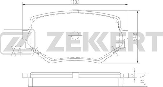 Zekkert BS-2612 - Komplet Pločica, disk-kočnica www.molydon.hr