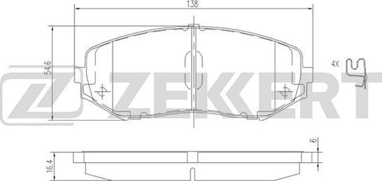 Zekkert BS-2620 - Komplet Pločica, disk-kočnica www.molydon.hr