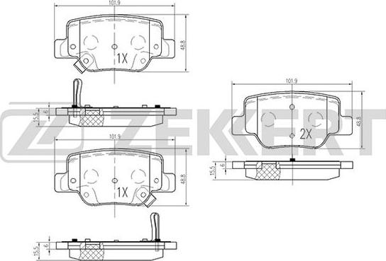 Zekkert BS-2095 - Komplet Pločica, disk-kočnica www.molydon.hr