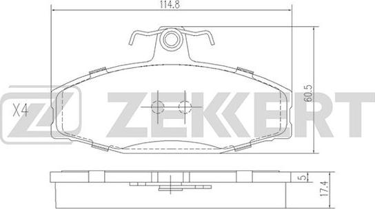 Zekkert BS-2072 - Komplet Pločica, disk-kočnica www.molydon.hr