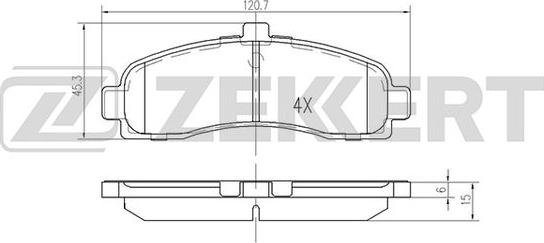 Zekkert BS-2154 - Komplet Pločica, disk-kočnica www.molydon.hr