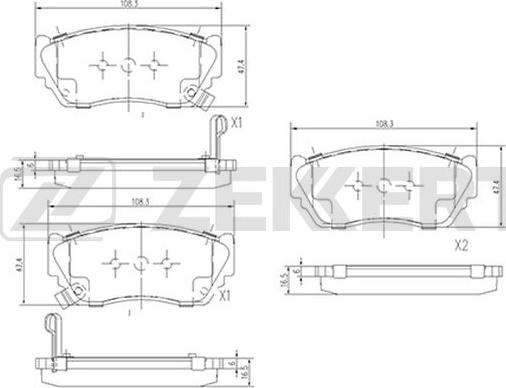 Zekkert BS-2152 - Komplet Pločica, disk-kočnica www.molydon.hr