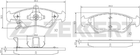 Zekkert BS-2109 - Komplet Pločica, disk-kočnica www.molydon.hr