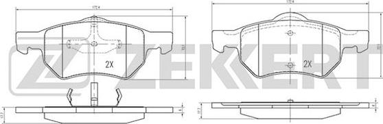 Zekkert BS-2106 - Komplet Pločica, disk-kočnica www.molydon.hr