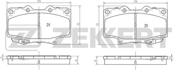 Zekkert BS-2101 - Komplet Pločica, disk-kočnica www.molydon.hr