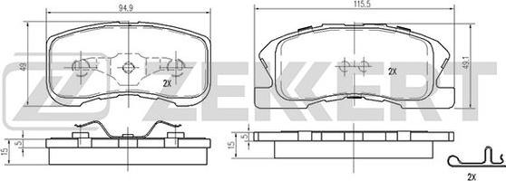 Zekkert BS-2103 - Komplet Pločica, disk-kočnica www.molydon.hr