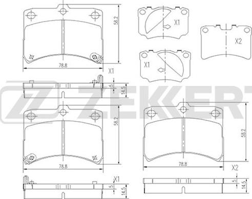 Zekkert BS-2102 - Komplet Pločica, disk-kočnica www.molydon.hr