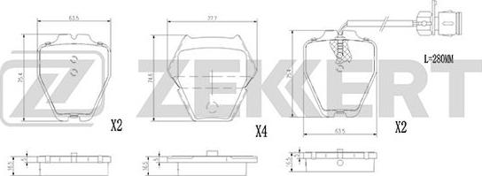 Zekkert BS-2898 - Komplet Pločica, disk-kočnica www.molydon.hr