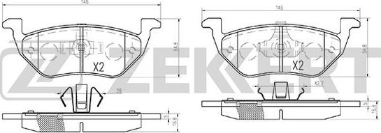 Zekkert BS-2848 - Komplet Pločica, disk-kočnica www.molydon.hr