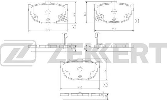 Zekkert BS-2856 - Komplet Pločica, disk-kočnica www.molydon.hr