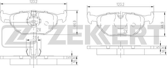 Zekkert BS-2850 - Komplet Pločica, disk-kočnica www.molydon.hr