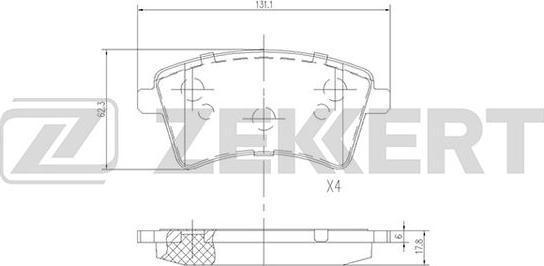 Zekkert BS-2830 - Komplet Pločica, disk-kočnica www.molydon.hr