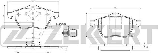 Zekkert BS-2831 - Komplet Pločica, disk-kočnica www.molydon.hr