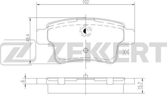 Zekkert BS-2824 - Komplet Pločica, disk-kočnica www.molydon.hr