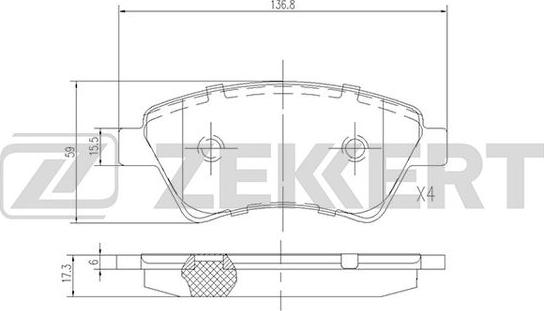 Zekkert BS-2826 - Komplet Pločica, disk-kočnica www.molydon.hr