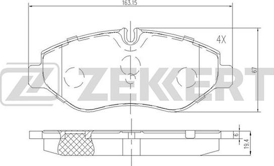 Zekkert BS-2823 - Komplet Pločica, disk-kočnica www.molydon.hr