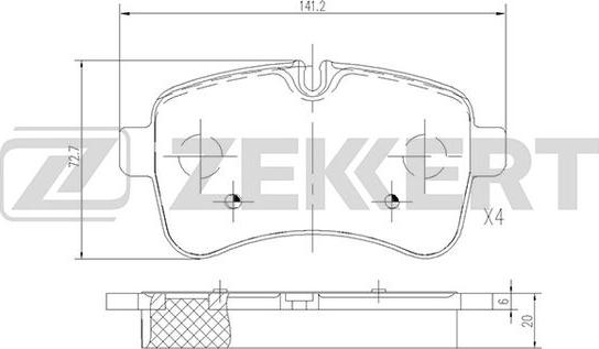 Zekkert BS-2822 - Komplet Pločica, disk-kočnica www.molydon.hr