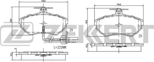 Zekkert BS-2827 - Komplet Pločica, disk-kočnica www.molydon.hr