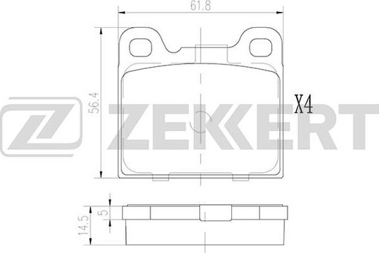 Zekkert BS-2876 - Komplet Pločica, disk-kočnica www.molydon.hr