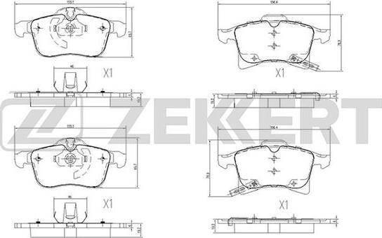 Zekkert BS-2368 - Komplet Pločica, disk-kočnica www.molydon.hr