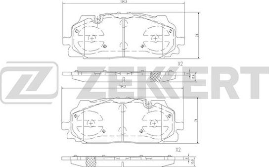 Zekkert BS-2385 - Komplet Pločica, disk-kočnica www.molydon.hr