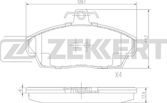 Zekkert BS-2386 - Komplet Pločica, disk-kočnica www.molydon.hr