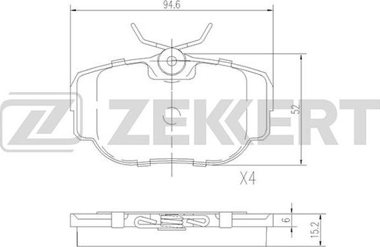 Zekkert BS-2380 - Komplet Pločica, disk-kočnica www.molydon.hr