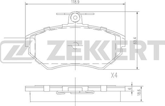 Zekkert BS-2387 - Komplet Pločica, disk-kočnica www.molydon.hr