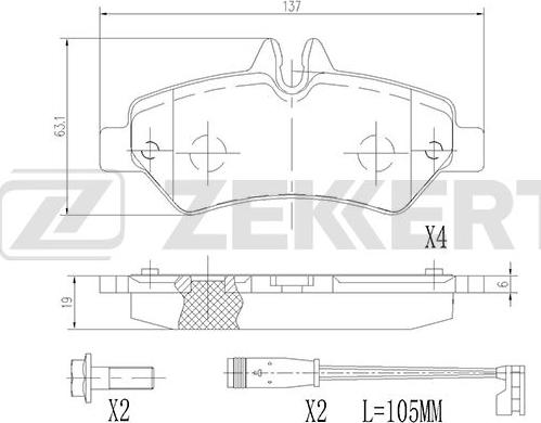 Zekkert BS-2791 - Komplet Pločica, disk-kočnica www.molydon.hr