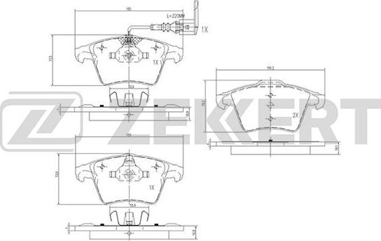 Zekkert BS-2797 - Komplet Pločica, disk-kočnica www.molydon.hr