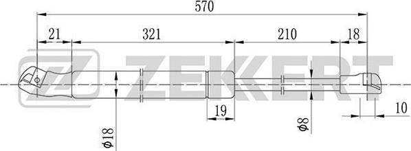 Zekkert GF-1492 - Plinski amortizer, prtljaznik/utovarni prostor www.molydon.hr