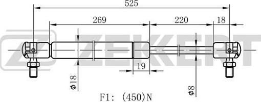 Zekkert GF-1413 - Plinski amortizer, prtljaznik/utovarni prostor www.molydon.hr