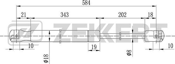 Zekkert GF-1486 - Plinski amortizer, hauba motora www.molydon.hr