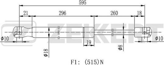 Zekkert GF-1483 - Plinski amortizer, prtljaznik/utovarni prostor www.molydon.hr