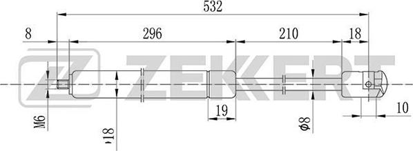 Zekkert GF-1487 - Plinski amortizer, hauba motora www.molydon.hr